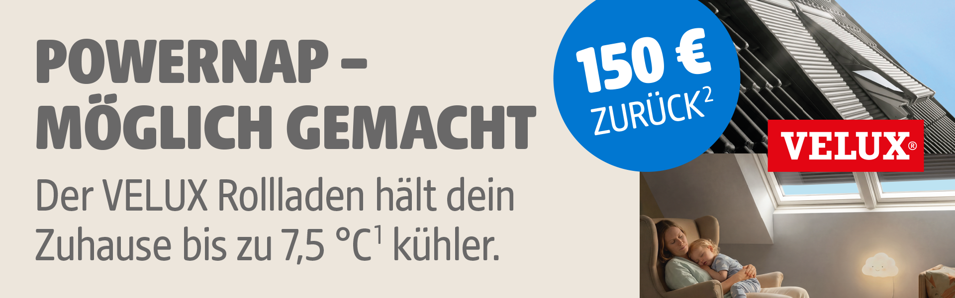 Button Velux Sonnenschutz-Aktion