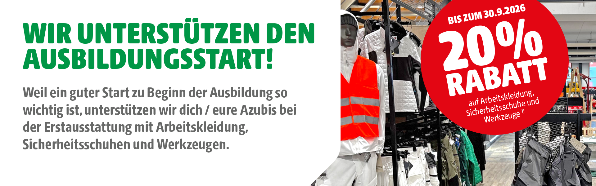 Workwear Azubi Aktion zum ausbildungsstart